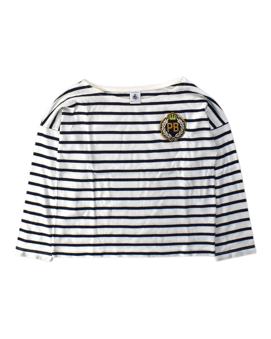 A White Long Sleeve Tops from Petit Bateau in size 6T for girl. (Front View)