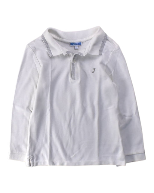 A White Long Sleeve Polos from Jacadi in size 6T for boy. (Front View)