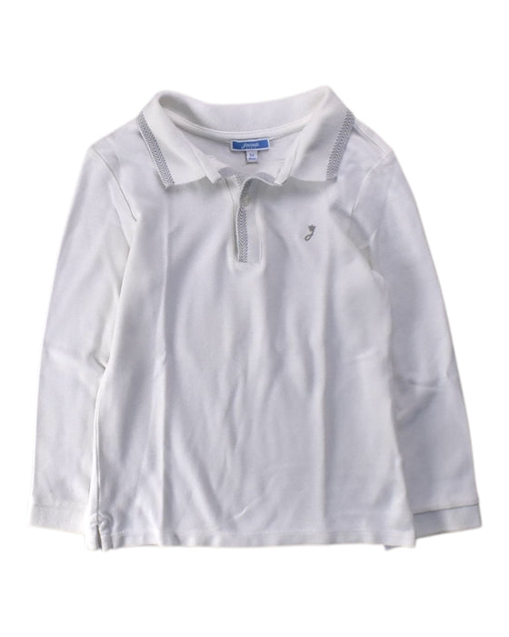 A White Long Sleeve Polos from Jacadi in size 6T for boy. (Front View)