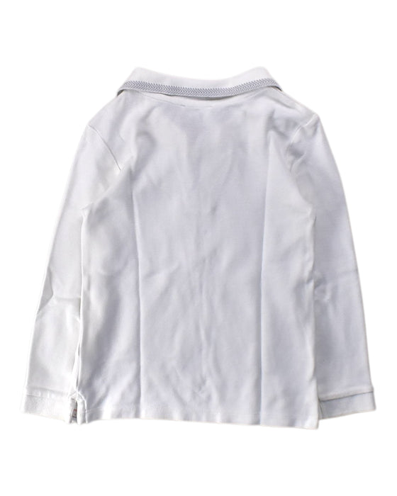 A White Long Sleeve Polos from Jacadi in size 6T for boy. (Back View)