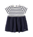 A Navy Short Sleeve Dresses from Petit Bateau in size 6-12M for girl. (Front View)