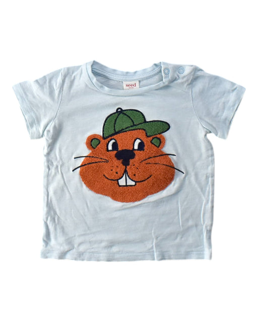 A White Short Sleeve T Shirts from Seed in size 12-18M for boy. (Front View)