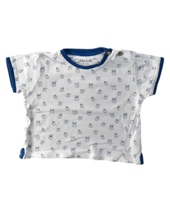 A White Short Sleeve T Shirts from Chateau de Sable in size 12-18M for boy. (Front View)