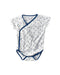 A White Short Sleeve Bodysuits from Chateau de Sable in size 12-18M for boy. (Front View)
