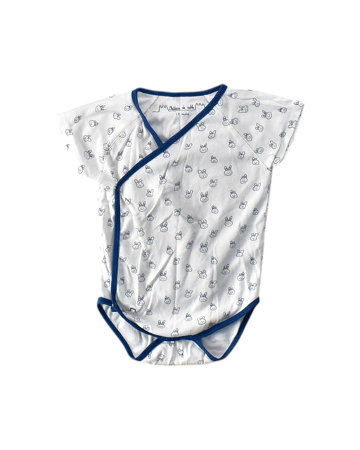 A White Short Sleeve Bodysuits from Chateau de Sable in size 12-18M for boy. (Front View)