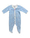 A Blue Onesies from Petit Bateau in size 3-6M for neutral. (Front View)