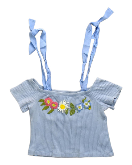 A Blue Sleeveless Tops from Gingersnaps in size 6T for girl. (Front View)