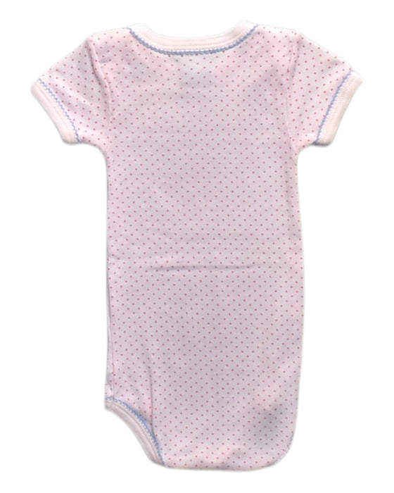 A Pink Short Sleeve Bodysuits from Petit Bateau in size 3-6M for neutral. (Back View)