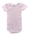 A Pink Short Sleeve Bodysuits from Petit Bateau in size 0-3M for neutral. (Front View)