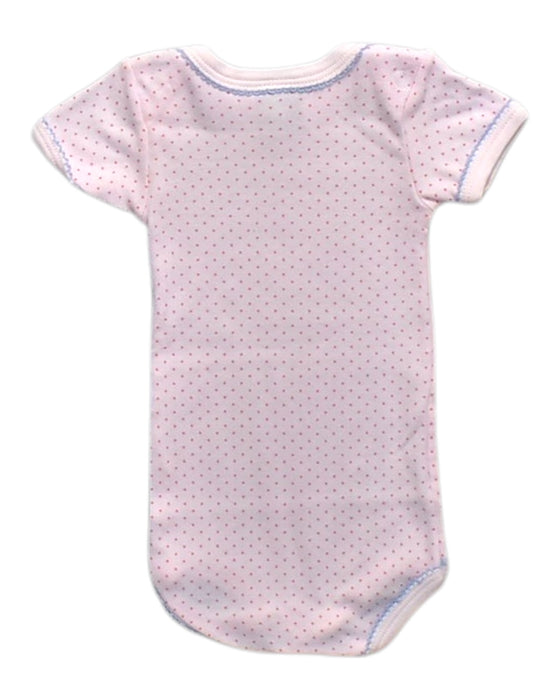 A Pink Short Sleeve Bodysuits from Petit Bateau in size 0-3M for neutral. (Back View)