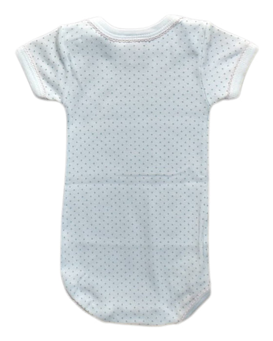 A Blue Short Sleeve Bodysuits from Petit Bateau in size 0-3M for neutral. (Back View)