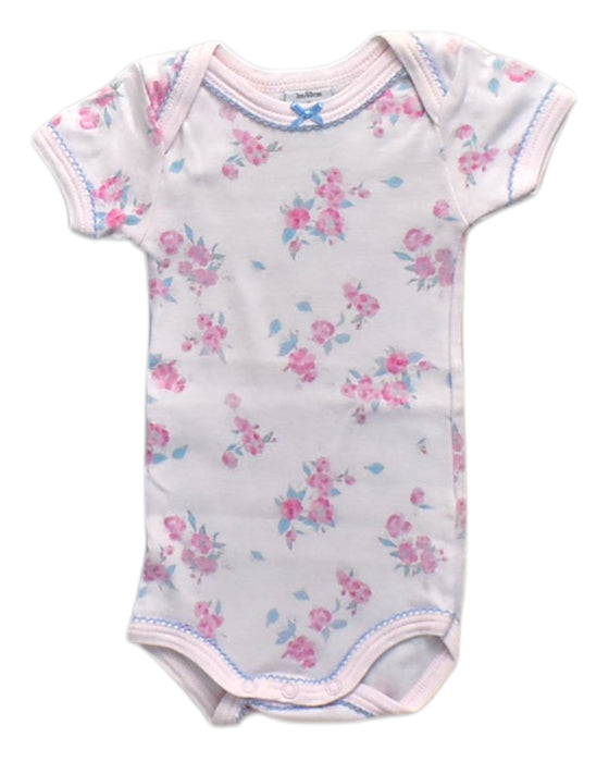 A White Short Sleeve Bodysuits from Petit Bateau in size 0-3M for neutral. (Front View)
