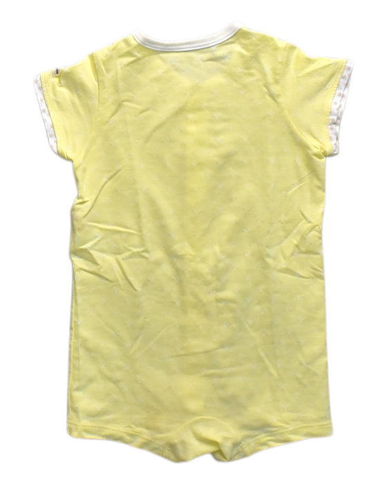 A Yellow Short Sleeve Rompers from Miki House in size 2T for neutral. (Back View)