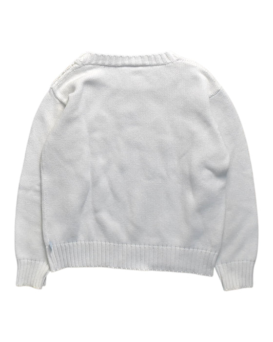 A White Knit Sweaters from Bella Bliss in size 7Y for girl. (Back View)