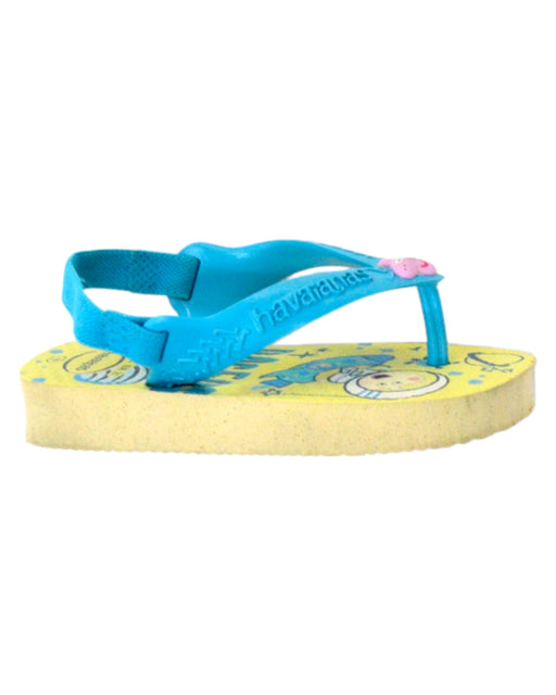 A Blue Flip Flops from Havaianas in size 12-18M for neutral. (Front View)