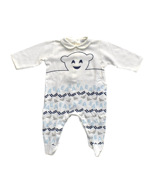 A White Long Sleeve Rompers from Emporio Armani in size 6-12M for neutral. (Front View)