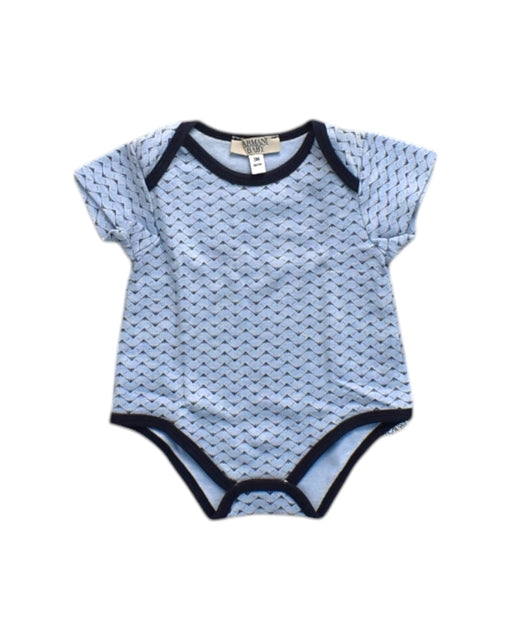 A Blue Short Sleeve Bodysuits from Armani Baby in size 0-3M for neutral. (Front View)