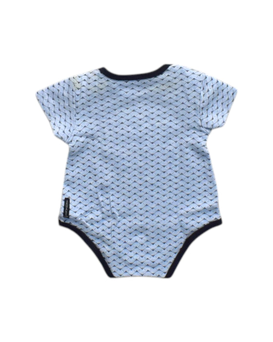 A Blue Short Sleeve Bodysuits from Armani Baby in size 0-3M for neutral. (Back View)