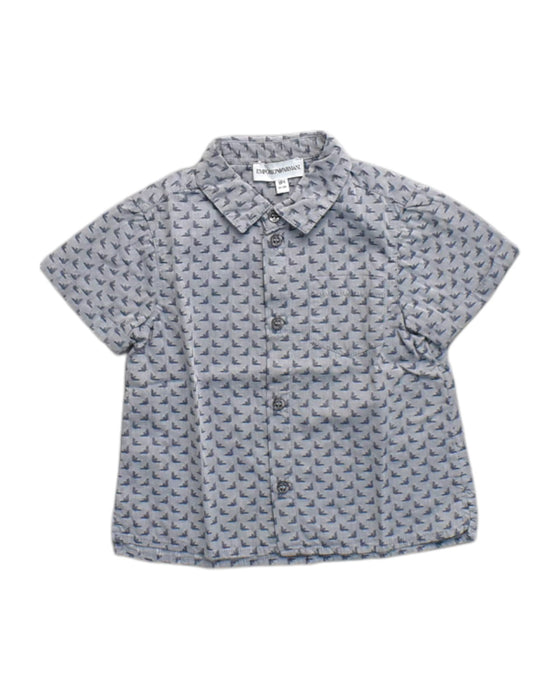 A Grey Short Sleeve Shirts from Emporio Armani in size 12-18M for boy. (Front View)
