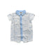 A Blue Short Sleeve Rompers from Armani Baby in size 3-6M for neutral. (Front View)