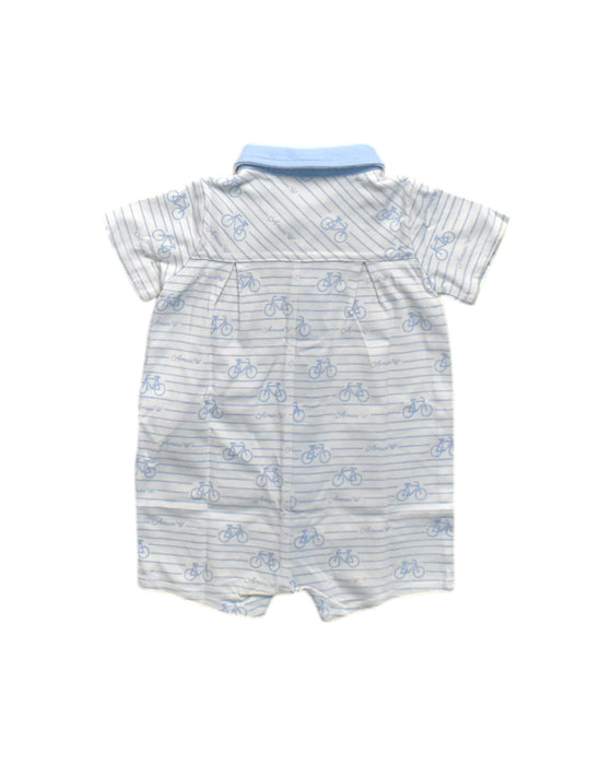 A Blue Short Sleeve Rompers from Armani Baby in size 3-6M for neutral. (Back View)