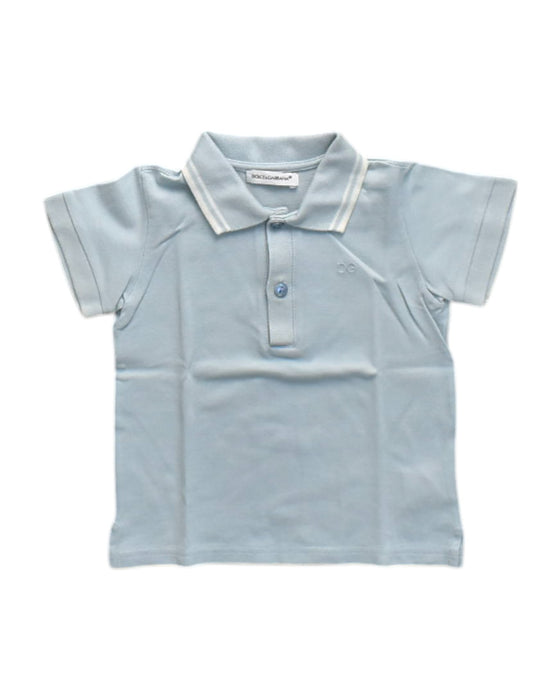 A Blue Short Sleeve Polos from Dolce & Gabbana in size 12-18M for boy. (Front View)
