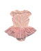 A Pink Short Sleeve Bodysuits from Elly in size 6-12M for girl. (Front View)