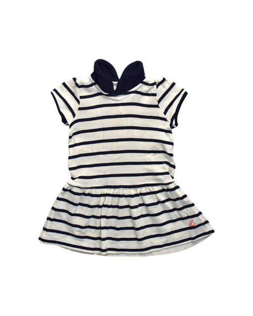 A White Short Sleeve Dresses from Petit Bateau in size 6-12M for girl. (Front View)