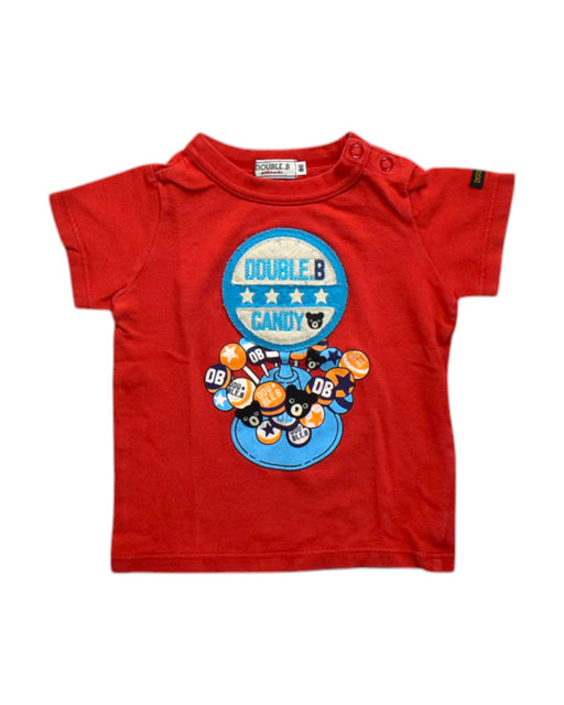 A Red Short Sleeve T Shirts from Double B Mikihouse in size 12-18M for neutral. (Front View)