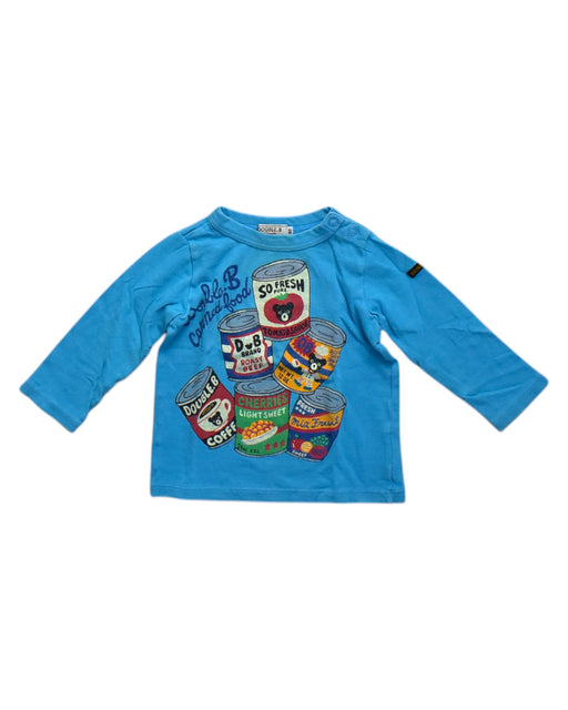 A Blue Long Sleeve Tops from Double B Mikihouse in size 12-18M for neutral. (Front View)