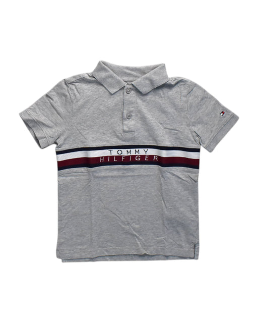 A Grey Short Sleeve Polos from Tommy Hilfiger in size 7Y for boy. (Front View)