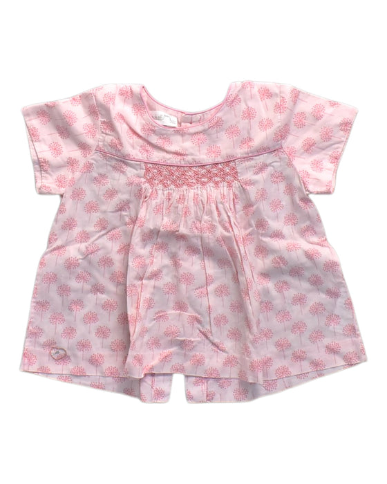 A Pink Short Sleeve Tops from Chateau de Sable in size 3T for girl. (Front View)