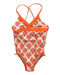 A Orange Swimsuits from Cabana Life in size 18-24M for girl. (Front View)