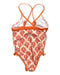 A Orange Swimsuits from Cabana Life in size 18-24M for girl. (Back View)