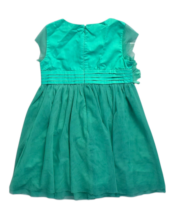 A Green Sleeveless Dresses from Chateau de Sable in size 4T for girl. (Back View)