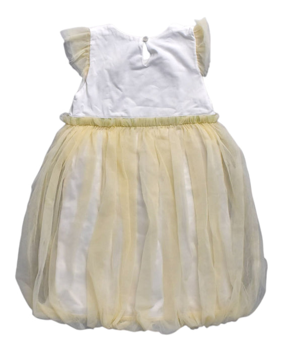 A White Sleeveless Dresses from Le Petit Society in size 4T for girl. (Back View)