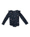 A Navy Long Sleeve Bodysuits from Jamie Kay in size 6-12M for girl. (Back View)