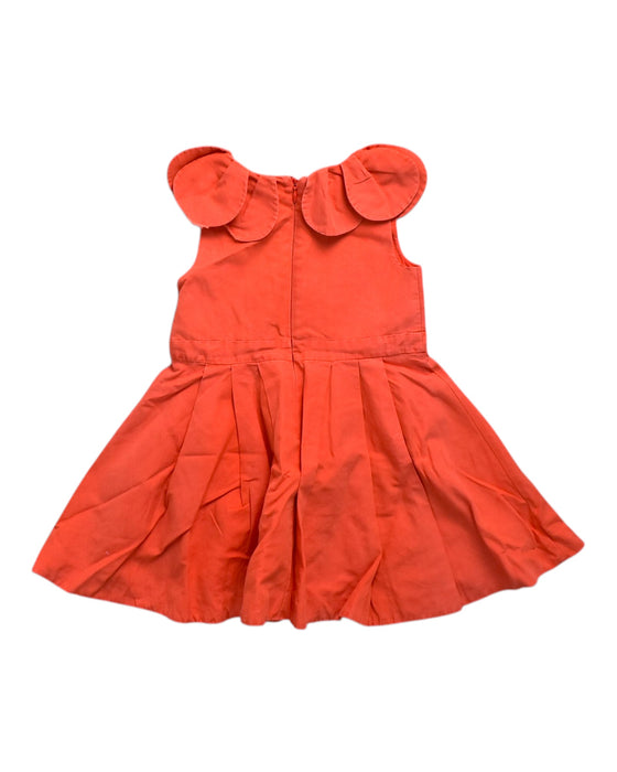A Orange Sleeveless Dresses from Jacadi in size 4T for girl. (Back View)