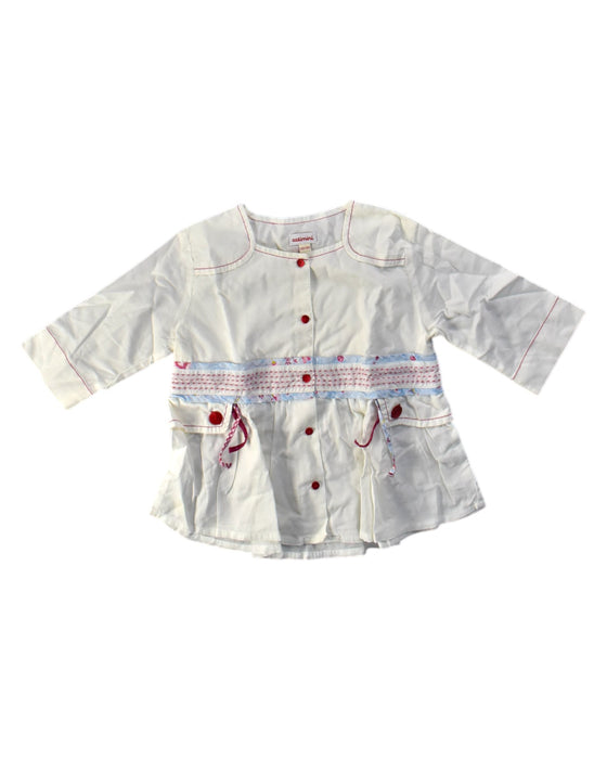 A White Long Sleeve Shirts from Catimini in size 2T for girl. (Front View)