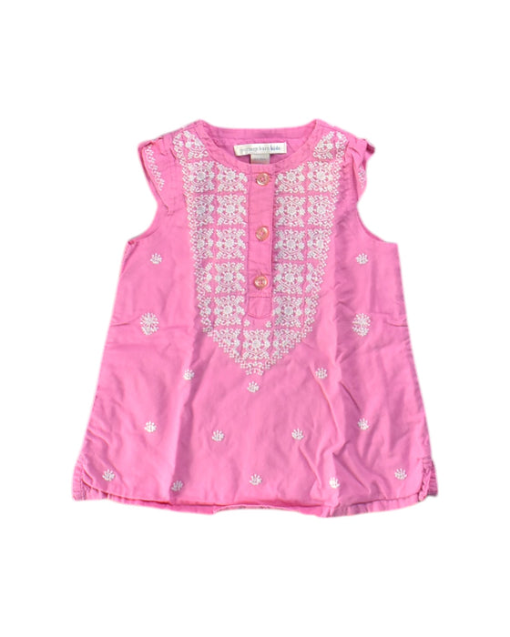 A Pink Sleeveless Dresses from Pottery Barn in size 3-6M for girl. (Front View)