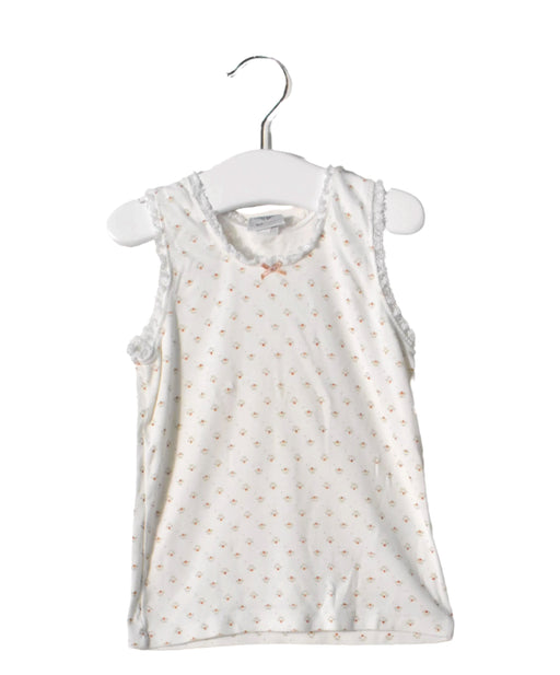 A Grey Sleeveless Tops from Petit Bateau in size 4T for girl. (Front View)
