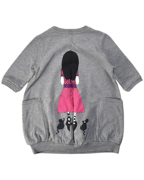 A Grey Sweater Dresses from Little Marc Jacobs in size 6T for girl. (Back View)