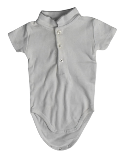 A White Short Sleeve Bodysuits from Bout'Chou in size 3-6M for neutral. (Front View)