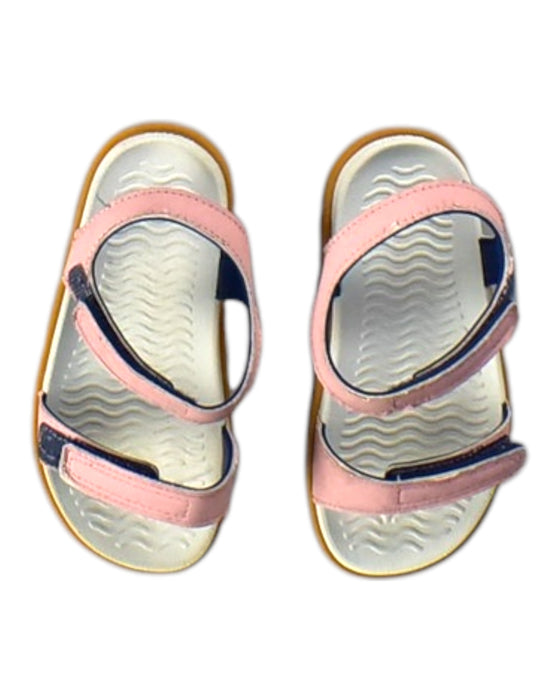 A Pink Sandals from Native Shoes in size 4T for girl. (Back View)