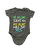 A Grey Short Sleeve Bodysuits from KIDSCRAFTER in size 6-12M for neutral. (Front View)