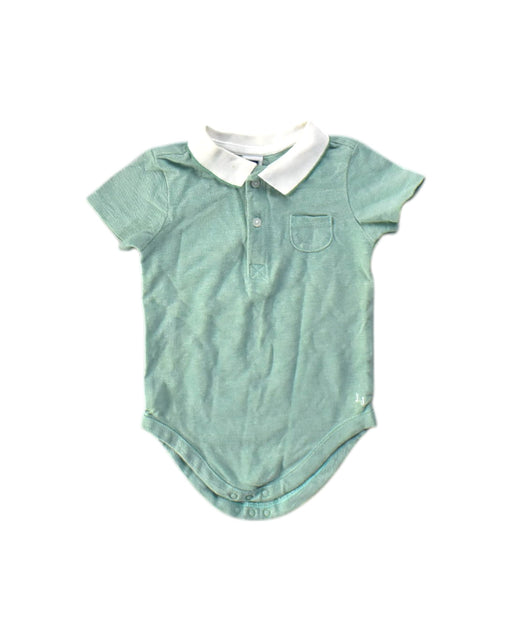 A Green Short Sleeve Bodysuits from Janie & Jack in size 6-12M for boy. (Front View)