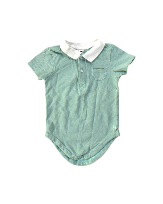 A Green Short Sleeve Bodysuits from Janie & Jack in size 6-12M for boy. (Front View)