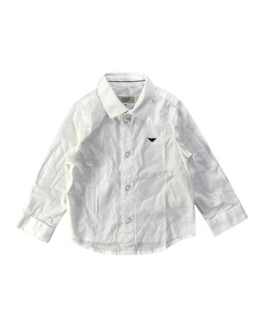 A White Long Sleeve Shirts from Armani Baby in size 6-12M for neutral. (Front View)