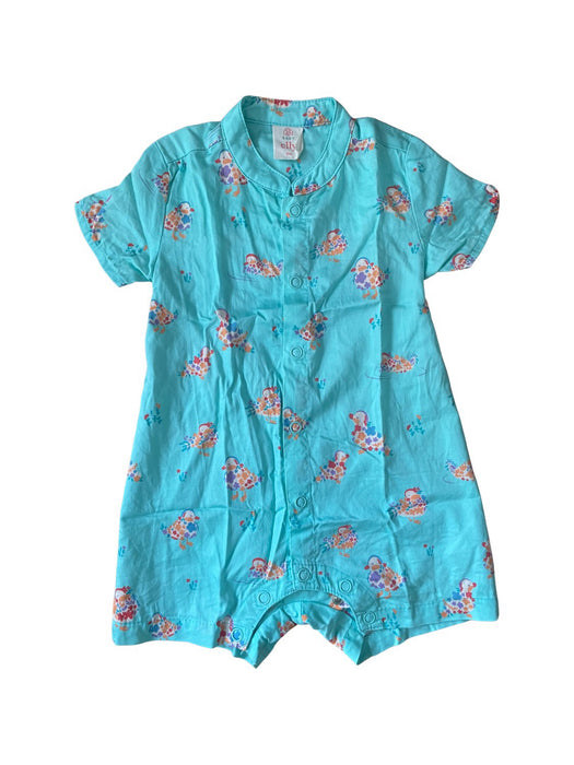 A Blue Short Sleeve Rompers from Elly in size 6-12M for boy. (Front View)