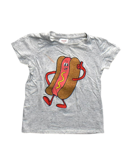 A Grey Short Sleeve T Shirts from Seed in size 5T for neutral. (Front View)